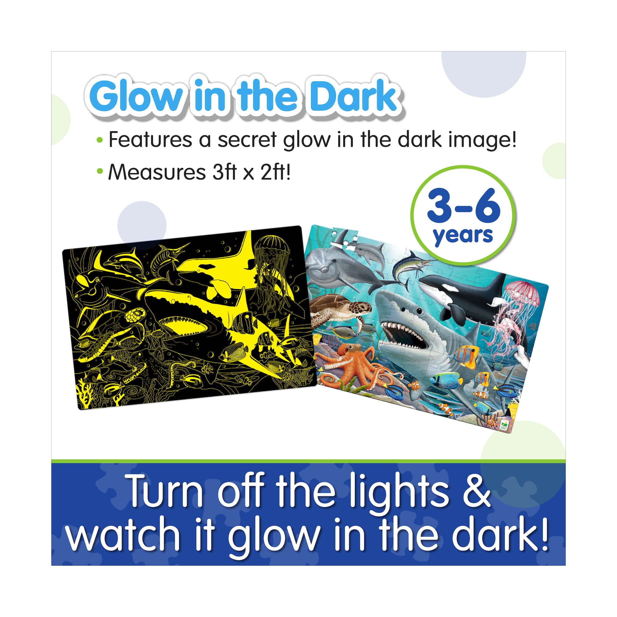 Puzzle Doubles! - Glow in the Dark Sea Life: 100 Pcs